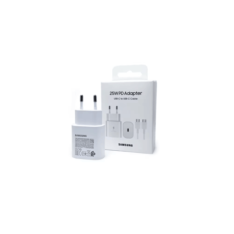 Chargeur Original Samsung EP-T2510XBEGEU Prise 25W + C&acirc;ble USB-C 3A 1M Blanc