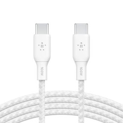 C&acirc;ble Tress&eacute; USB-C vers USB-C 2m (Blanc) Belkin