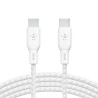 C&acirc;ble Tress&eacute; USB-C vers USB-C 2m (Blanc) Belkin