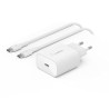 Chargeur Secteur 25W + C&acirc;ble USB-C vers USB-C 1m (Blanc) Belkin