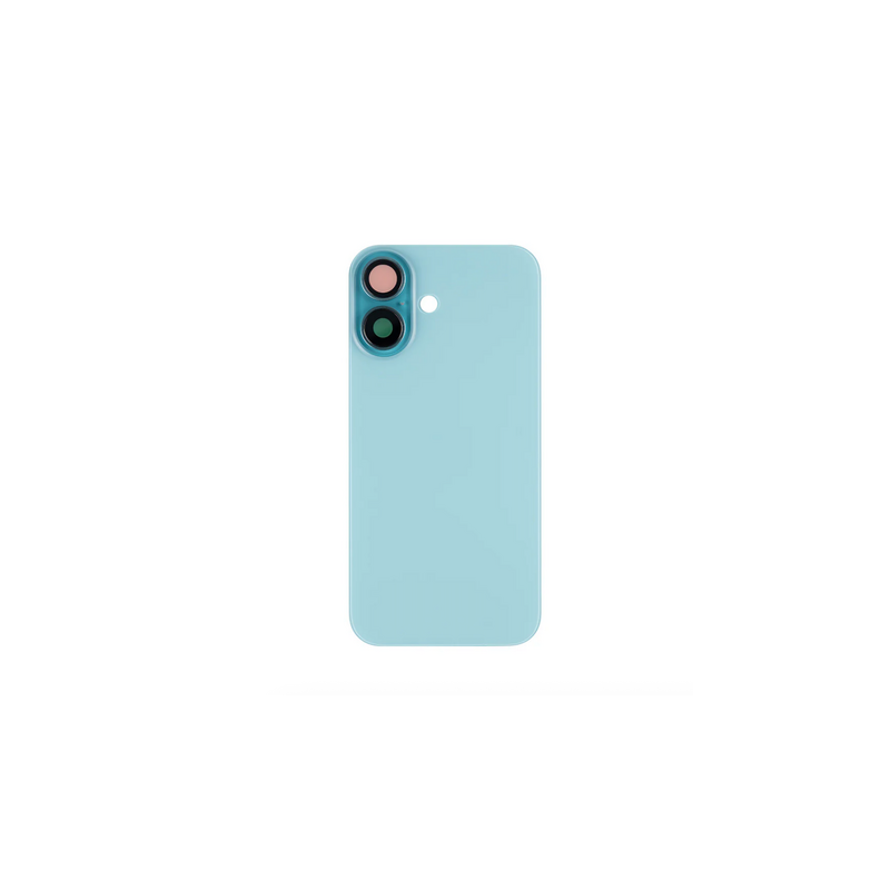 Vitre Arri&egrave;re Compl&egrave;te Bleue (Sarcelle) iPhone 16 Plus (Avec MagSafe) (Sans Logo)