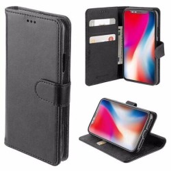 Coque Portefeuille Rabat / Magn&eacute;tique Cuir Noir iPhone 17 Pro