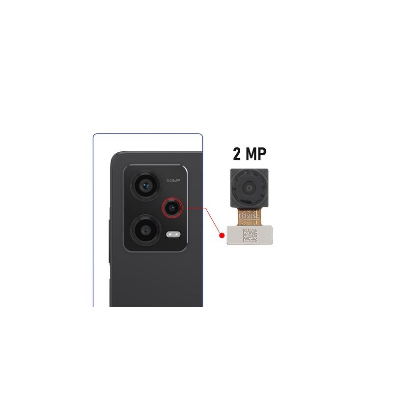 Cam&eacute;ra Macro 2Mpx Xiaomi Redmi Note 12 Pro 5G / Note 12 Pro + 5G / 12T/ 12T Pro