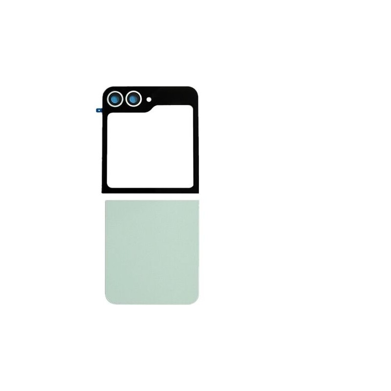 Vitre Arri&egrave;re Inf&eacute;rieure Compl&egrave;te pour Samsung Galaxy Z Flip5 (Verte, Sans Logo)