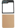 Vitre Arri&egrave;re Inf&eacute;rieure Compl&egrave;te pour Samsung Galaxy Z Flip5 (Cr&egrave;me, Sans Logo)