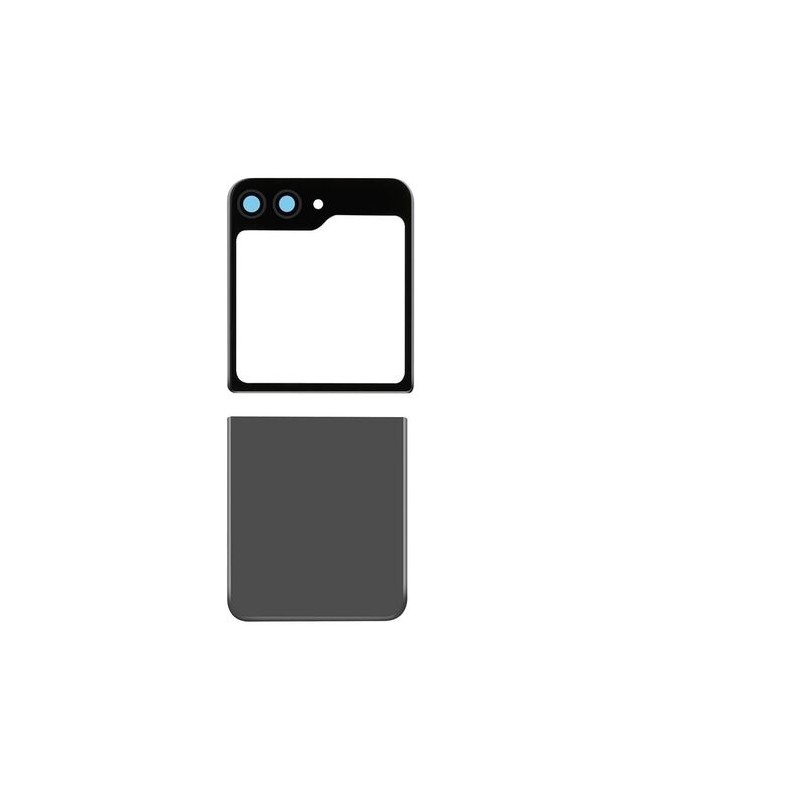 Vitre Arri&egrave;re Inf&eacute;rieure Compl&egrave;te pour Samsung Galaxy Z Flip6 (Grise, Sans Logo)