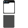 Vitre Arri&egrave;re Inf&eacute;rieure Compl&egrave;te pour Samsung Galaxy Z Flip6 (Grise, Sans Logo)