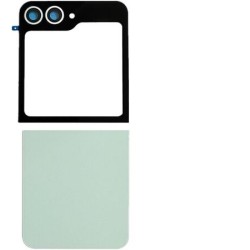 Vitre Arri&egrave;re Inf&eacute;rieure Compl&egrave;te pour Samsung Galaxy Z Flip5 (Verte, Sans Logo)