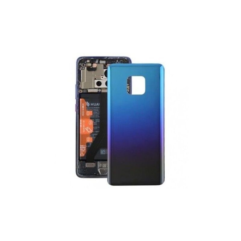Cache Batterie (Vitre Arri&egrave;re) pour Huawei Mate 20 (Bleu)