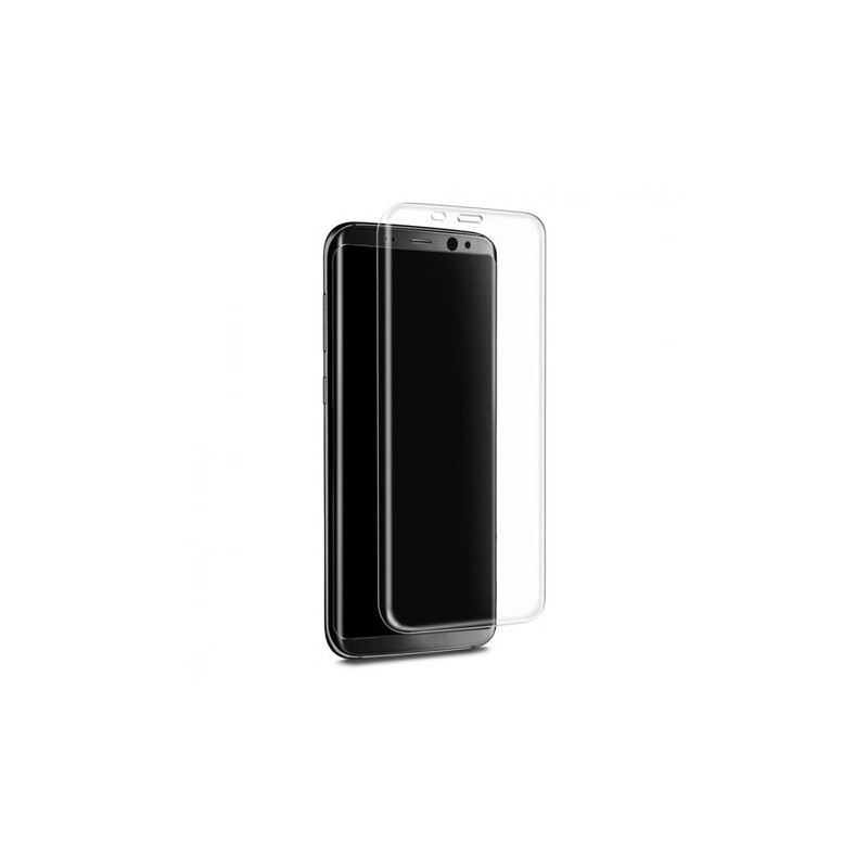 Verre Tremp&eacute; Anti-Choc avec Bords Blancs pour Samsung Galaxy S8