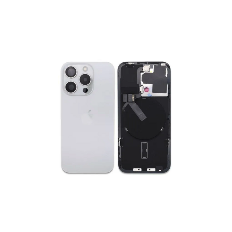 Vitre Arri&egrave;re / Cache Batterie Apple iPhone 15 Pro Max Titane Blanc