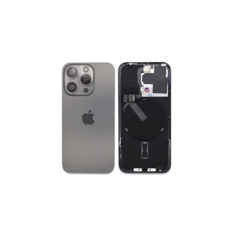 Vitre Arri&egrave;re / Cache Batterie Apple iPhone 15 Pro Max Titane Naturel