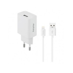 Pack de Charge FAIRPLAY : Adaptateur Secteur 12W + C&acirc;ble Lightning (Blanc)