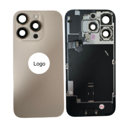 Vitre Arri&egrave;re / Cache Batterie Pour iPhone 16 Pro Titane Sable