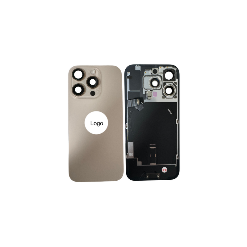 Vitre Arri&egrave;re / Cache Batterie Pour iPhone 16 Pro Titane Sable