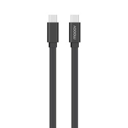 C&acirc;ble USB-C / USB-C plat 3A 60W 1 m - Noir