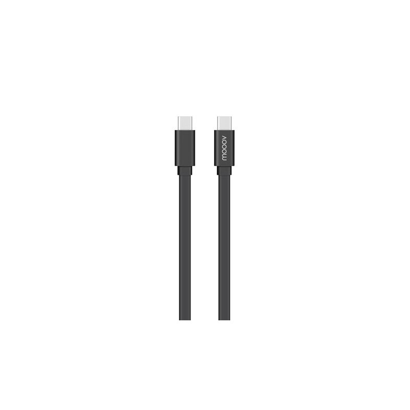 C&acirc;ble USB-C / USB-C plat 3A 60W 1 m - Noir