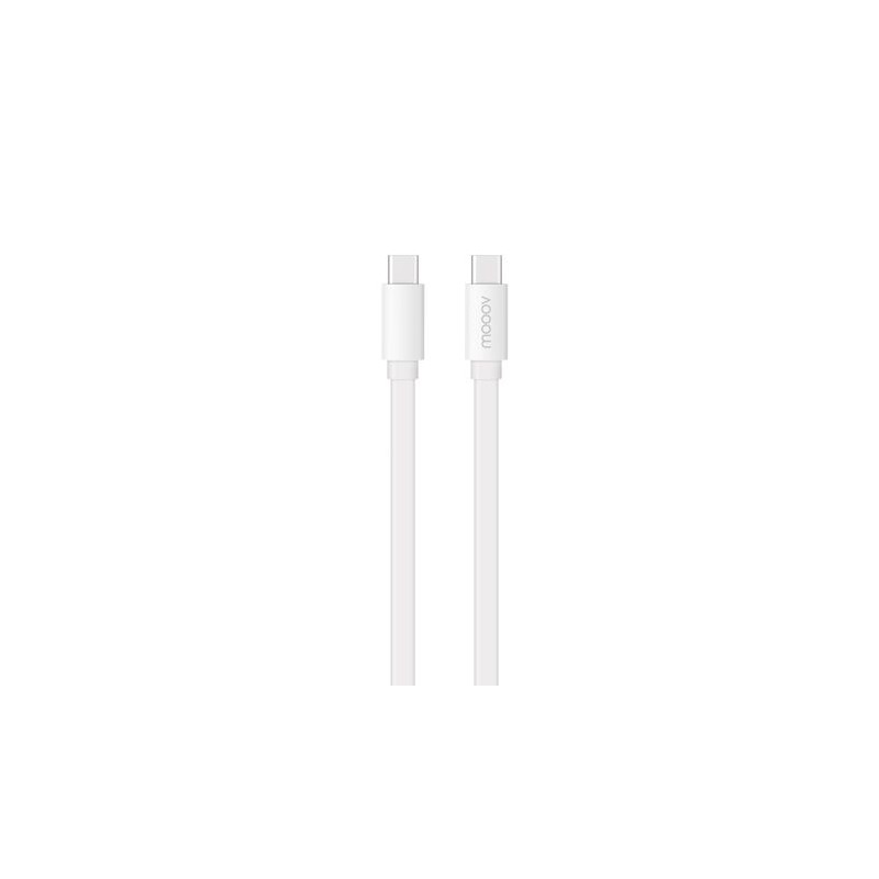 C&acirc;ble USB-C / USB-C plat 3A 60W 1 m - Blanc