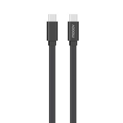 C&acirc;ble USB-C / USB-C plat 3A 60W 2 m - Noir