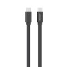 C&acirc;ble USB-C / USB-C plat 3A 60W 2 m - Noir