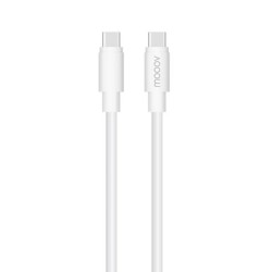 C&acirc;ble USB-C / USB-C rond 5A 100W 1 m - blanc