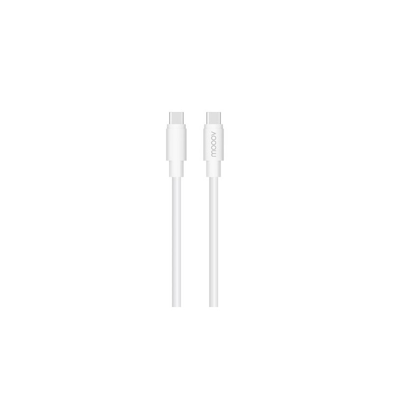 C&acirc;ble USB-C / USB-C rond 5A 100W 1 m - blanc