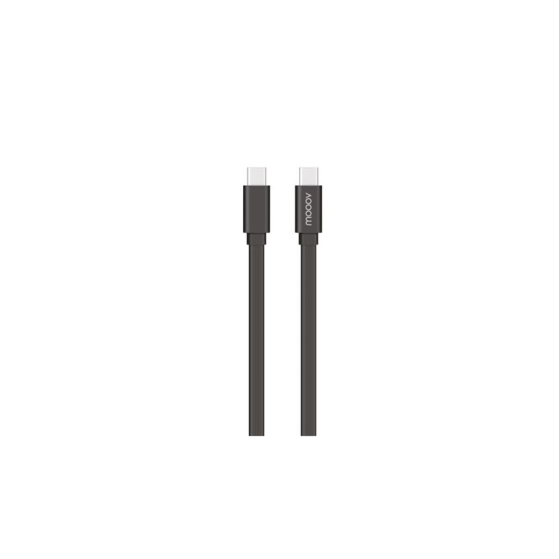 C&acirc;ble USB-C / USB-C plat 3A 60W 0,5 m - Noir