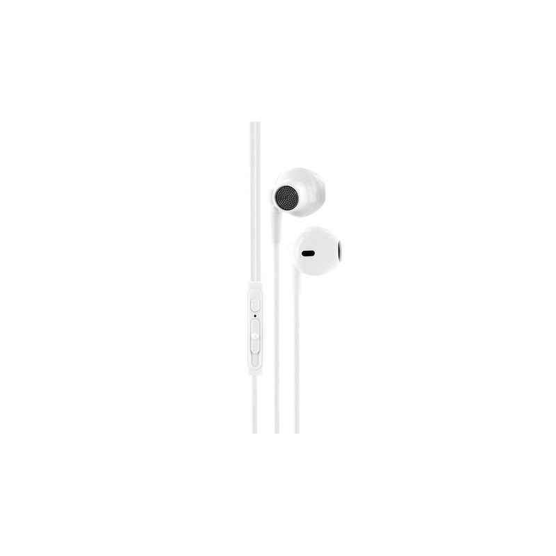 Ecouteurs intra auriculaire avec micro 1,2 m - Blanc