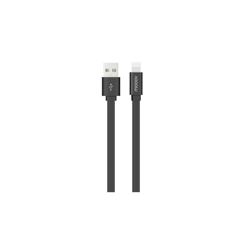 C&acirc;ble MFI / USB-A plat pour iPhone iPad 1 m - Noir