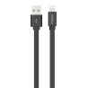 C&acirc;ble MFI / USB-A plat pour iPhone iPad 1 m - Noir