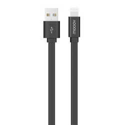 C&acirc;ble MFI / USB-A plat pour iPhone iPad 2 m - Noir
