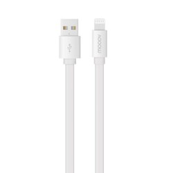 C&acirc;ble MFI / USB-A plat pour iPhone iPad 2 m - Blanc
