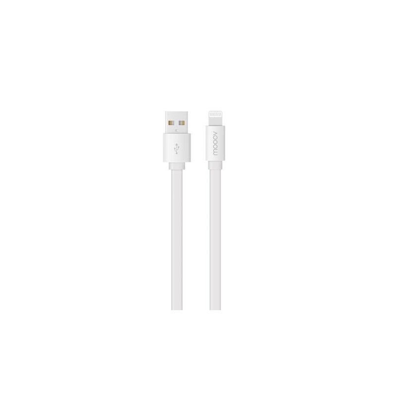 C&acirc;ble MFI / USB-A plat pour iPhone iPad 2 m - Blanc