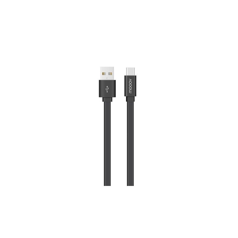 C&acirc;ble USB-C /USB-A plat 1 m - Noir