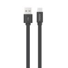 C&acirc;ble USB-C /USB-A plat 1 m - Noir