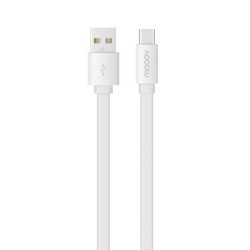 C&acirc;ble USB-C /USB-A plat 1 m - Blanc