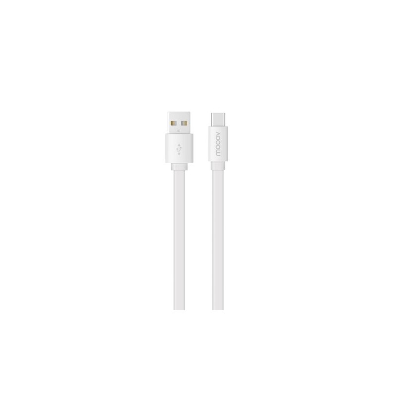 C&acirc;ble USB-C /USB-A plat 1 m - Blanc