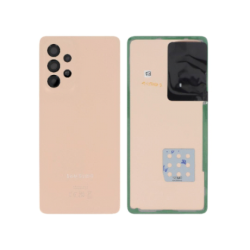 Vitre Arri&egrave;re Originale pour Samsung Galaxy A53 5G - Cache Batterie Orange avec Adh&eacute;sif