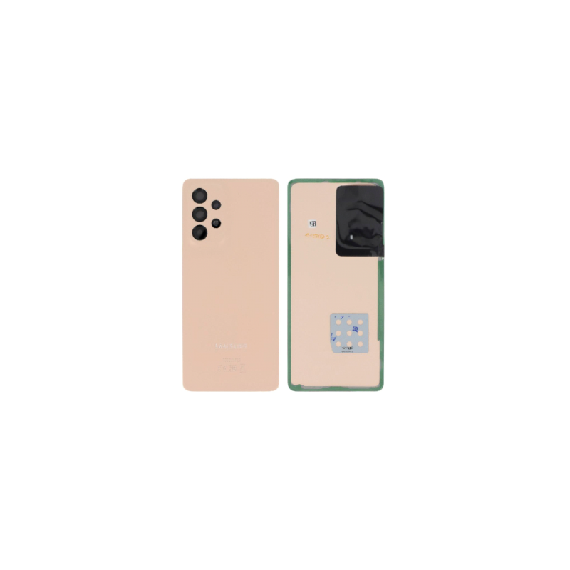 Vitre Arri&egrave;re Originale pour Samsung Galaxy A53 5G - Cache Batterie Orange avec Adh&eacute;sif