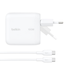 Chargeur Secteur USB-C Belkin 100W avec C&acirc;ble USB-C vers USB-C 1,5m - Couleur Blanc