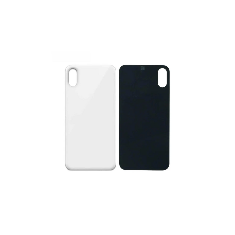 Vitre Arri&egrave;re Blanche Pour iPhone XS (Large Hole)