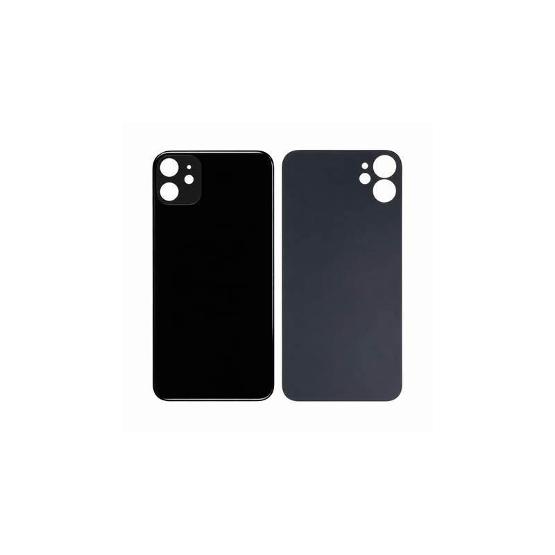 Vitre Arri&egrave;re Noire Pour iPhone 11 (Large Hole)
