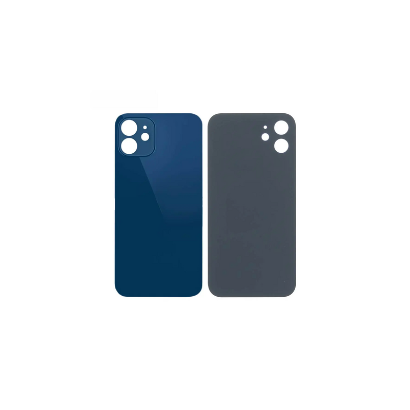 Vitre Arri&egrave;re Bleue Pour iPhone 12 Mini (Large Hole)