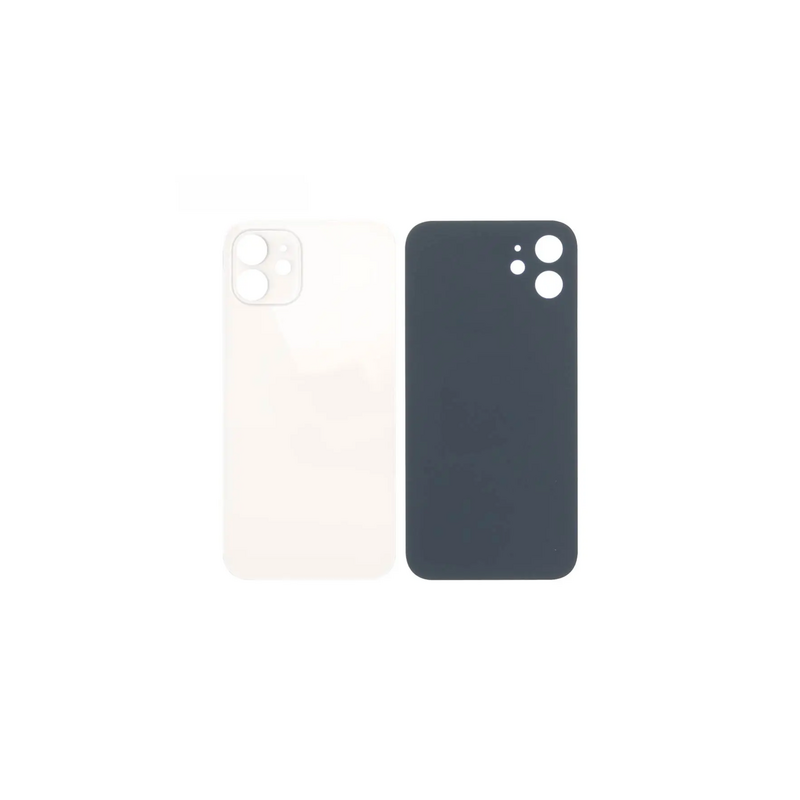 Vitre Arri&egrave;re Blanche Pour iPhone 12 Mini (Large Hole)
