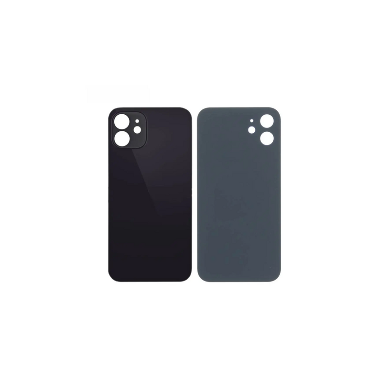 Vitre Arri&egrave;re Noire Pour iPhone 12 Mini (Large Hole)