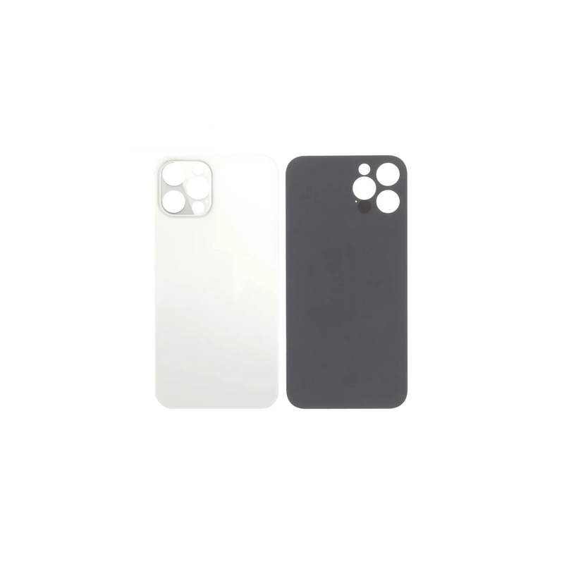 Vitre Arri&egrave;re Argent / Blanc Phone 12 Pro (Large Hole)
