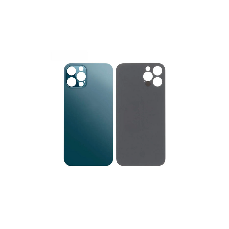 Vitre Arri&egrave;re Bleu Pacifique iPhone 12 Pro (Large Hole)