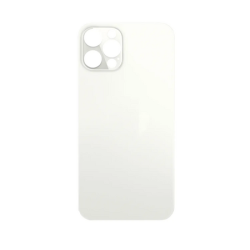 Vitre Arri&egrave;re Blanche / Argent Pour iPhone 12 Pro Max (Large Hole)