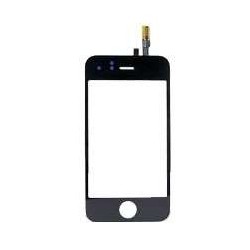 Vitre tactile compatible iPhone 3G noire avec adh&eacute;sifs 3M