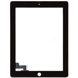 Vitre tactile iPad 2 noire avec adh&eacute;sifs 3M